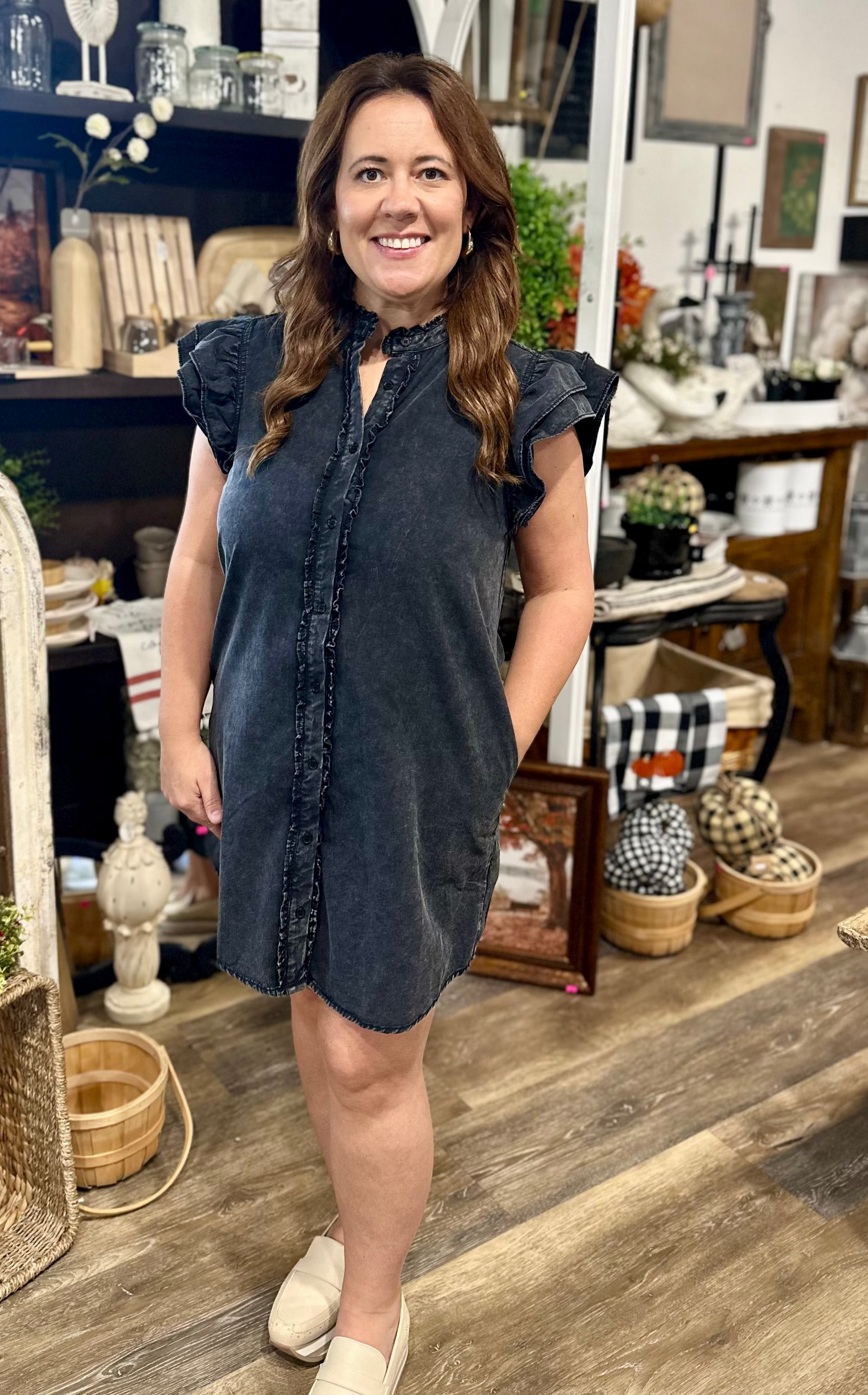 dark denim  dress