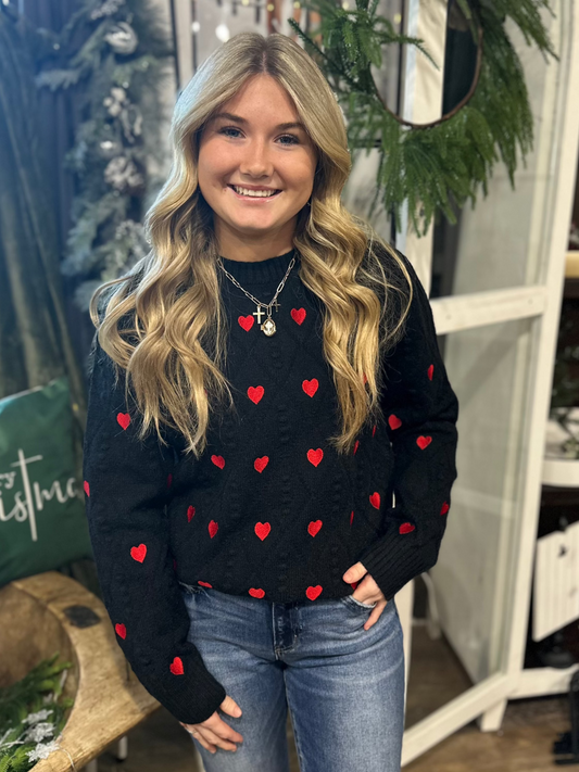 Heart Pom Sweater