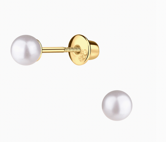 14K Gold Baby/Kid Pearl Earrings