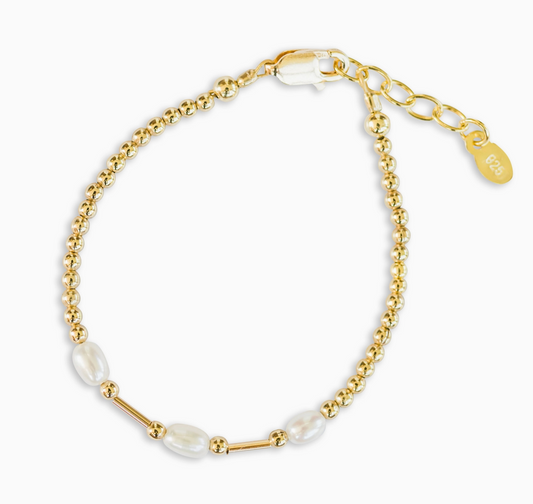 Little Girls 14K Plated Pearl Bracelet