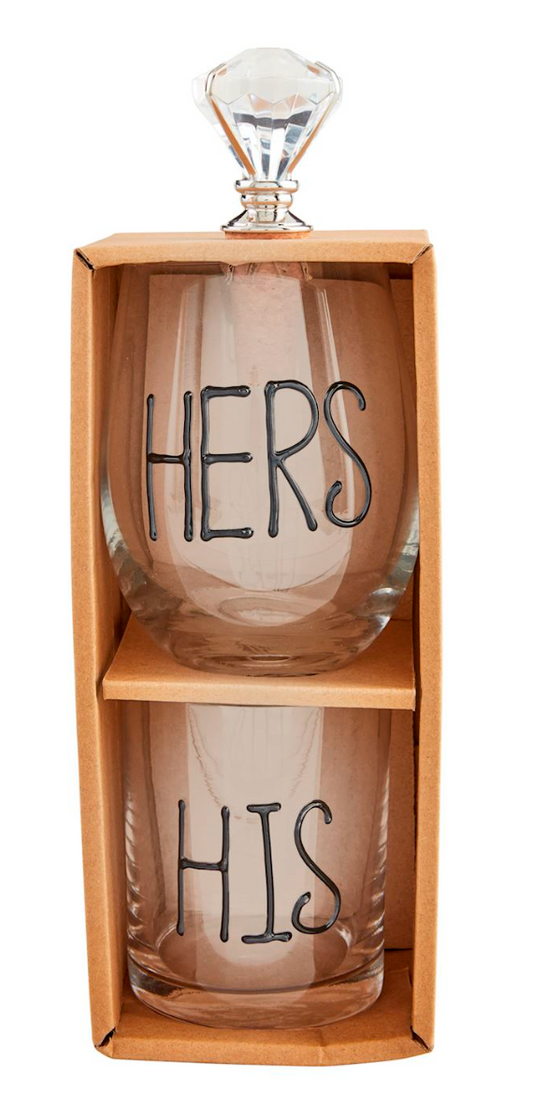 His & Hers Glass & Stopper Sets