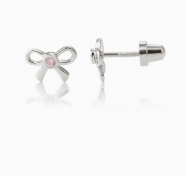 Girl's Bow Silver Earring