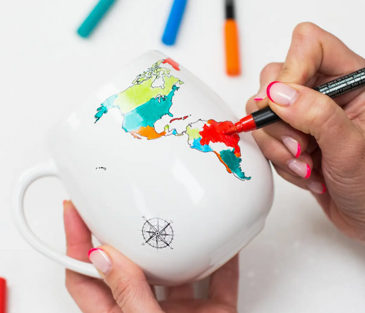 World Map Mug with Pen