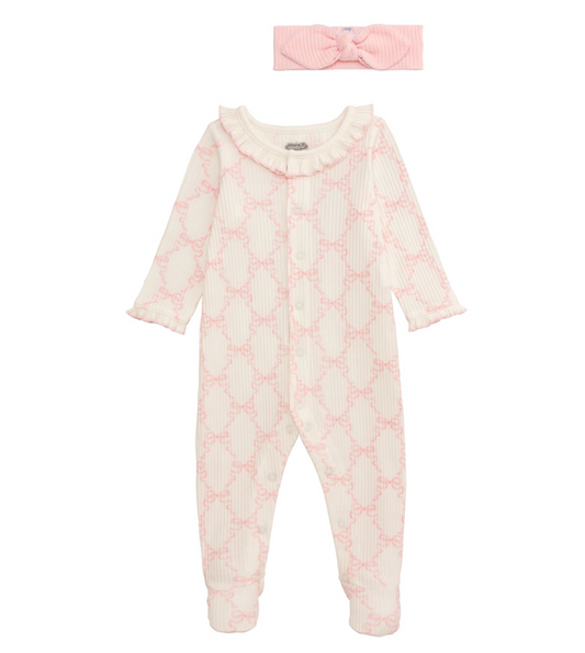 Bow Print Sleeper & Headband Set