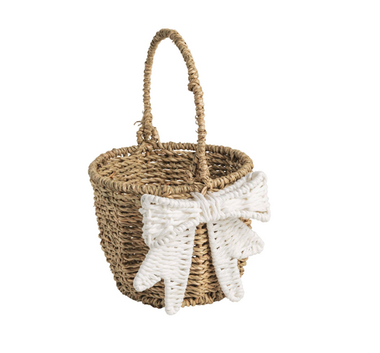 White Bow Easter Basket