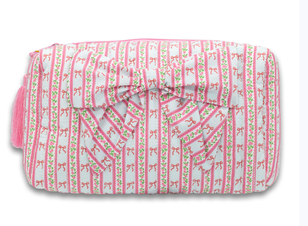Simply Southern Quilted Bow Cosmetic Bag