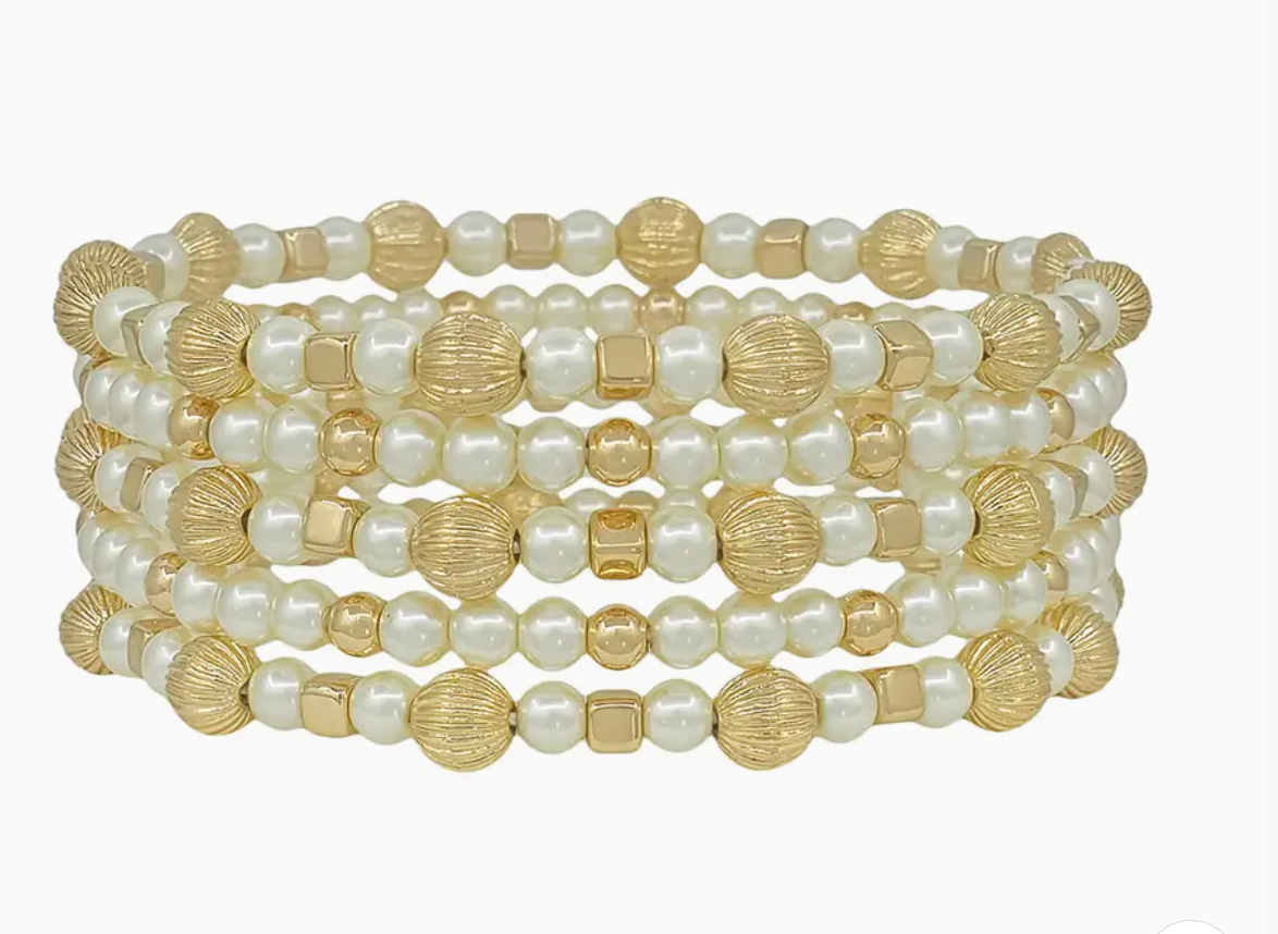 Beaded with Cross Bracelet Set