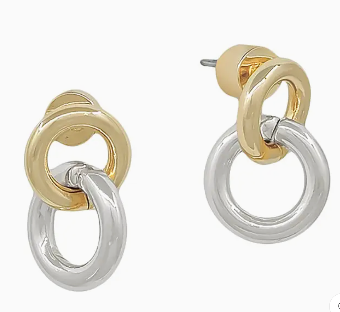 Double Hoop Drop Earrings