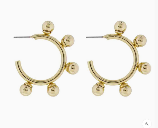 Gold Hoop Earring with Gold Studs