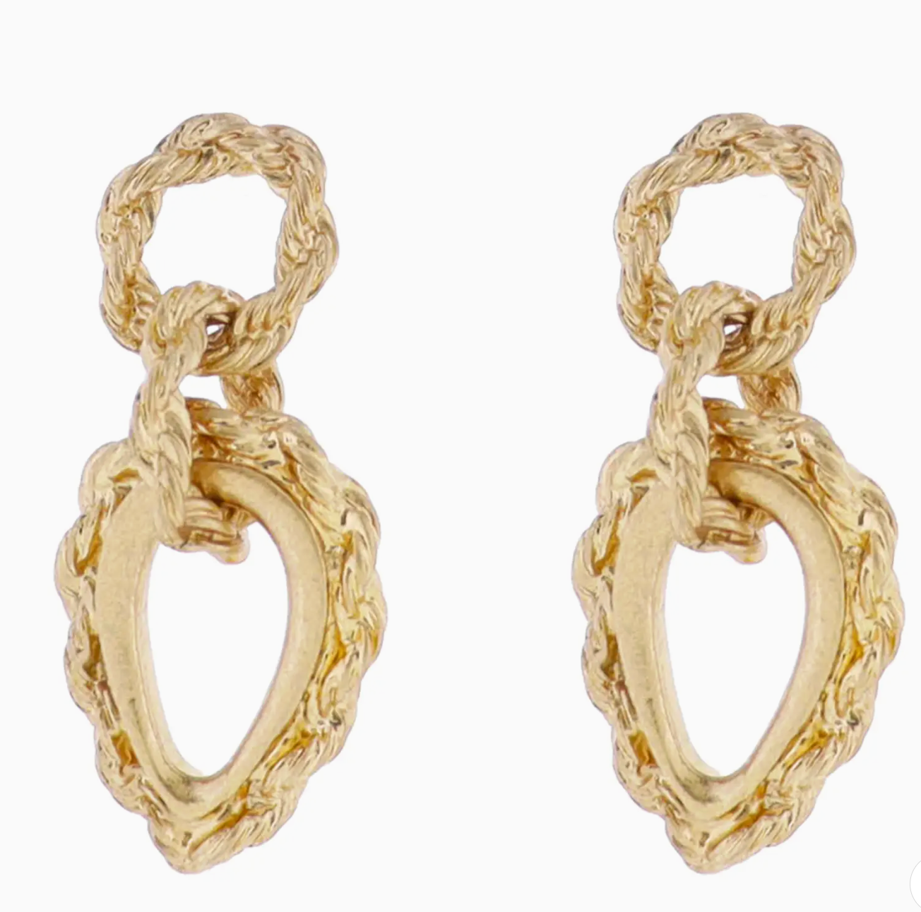 Twisted Rope Linked Circles & Teardrop Earring