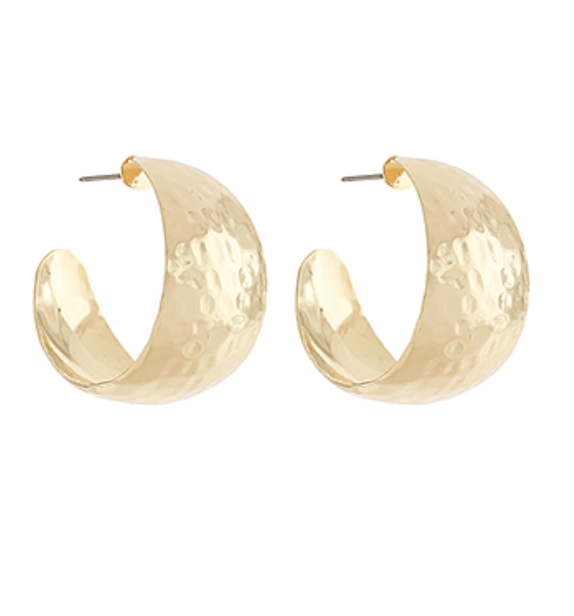 Hammered Graduated Hoops
