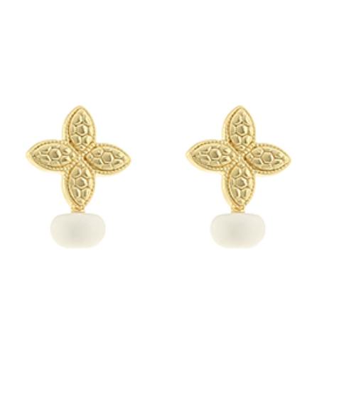 Clover Pearl Drop Earrings