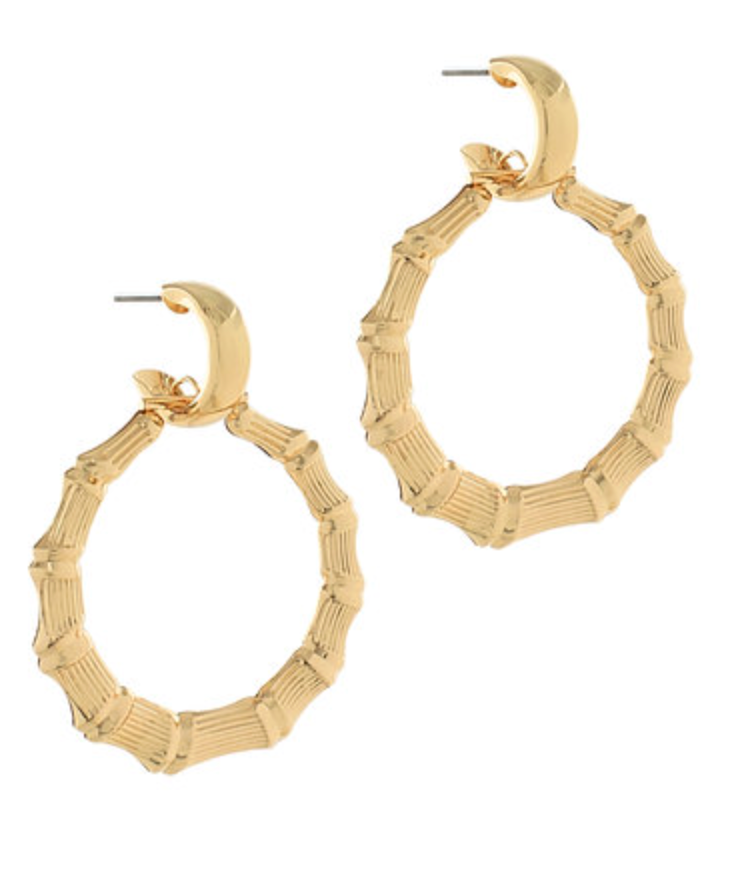 Textured Bamboo Ring Earrings