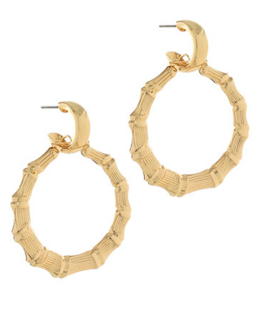 Textured Bamboo Ring Earrings