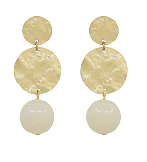 Linear Hammered Ball Earring
