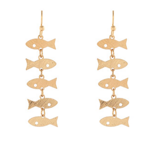 Linear Tiny Fish Earrings