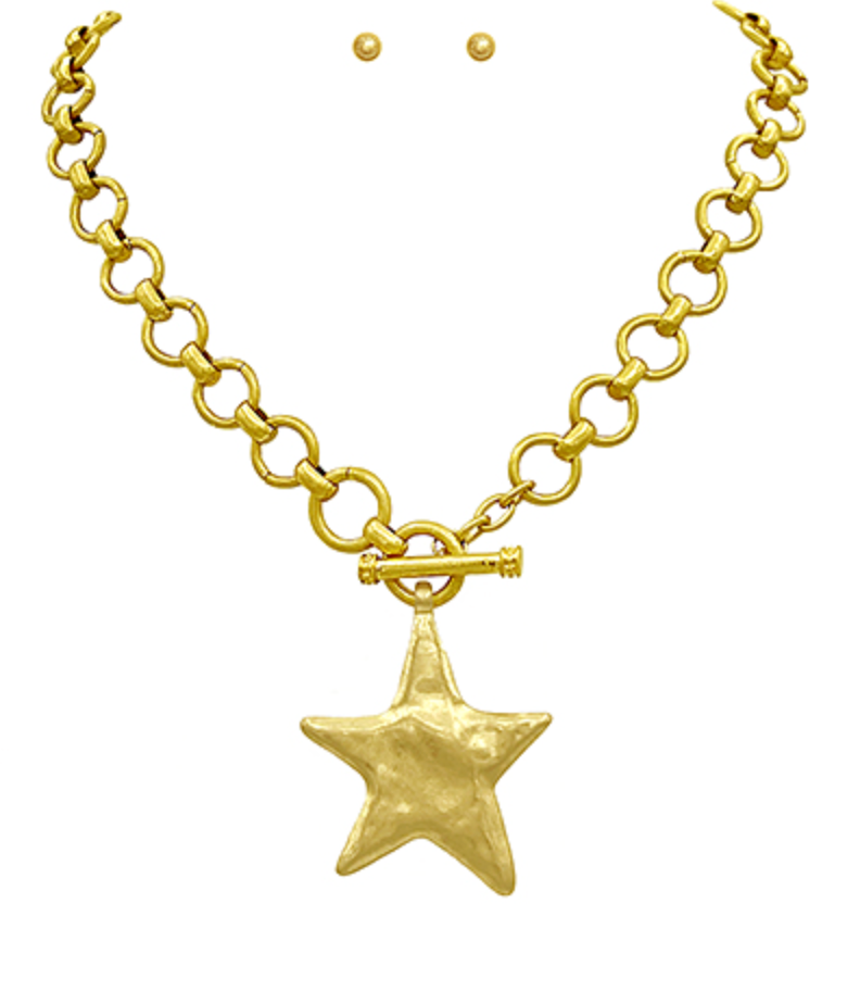 Hammered Star Necklace