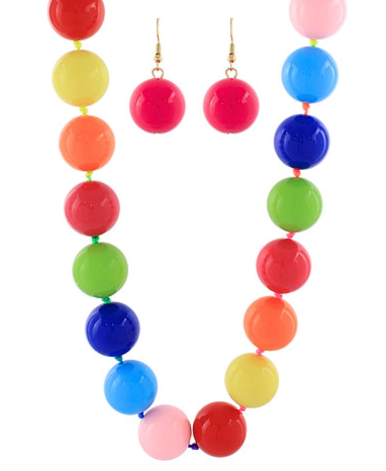 Acrylic Multicolor Ball Necklace