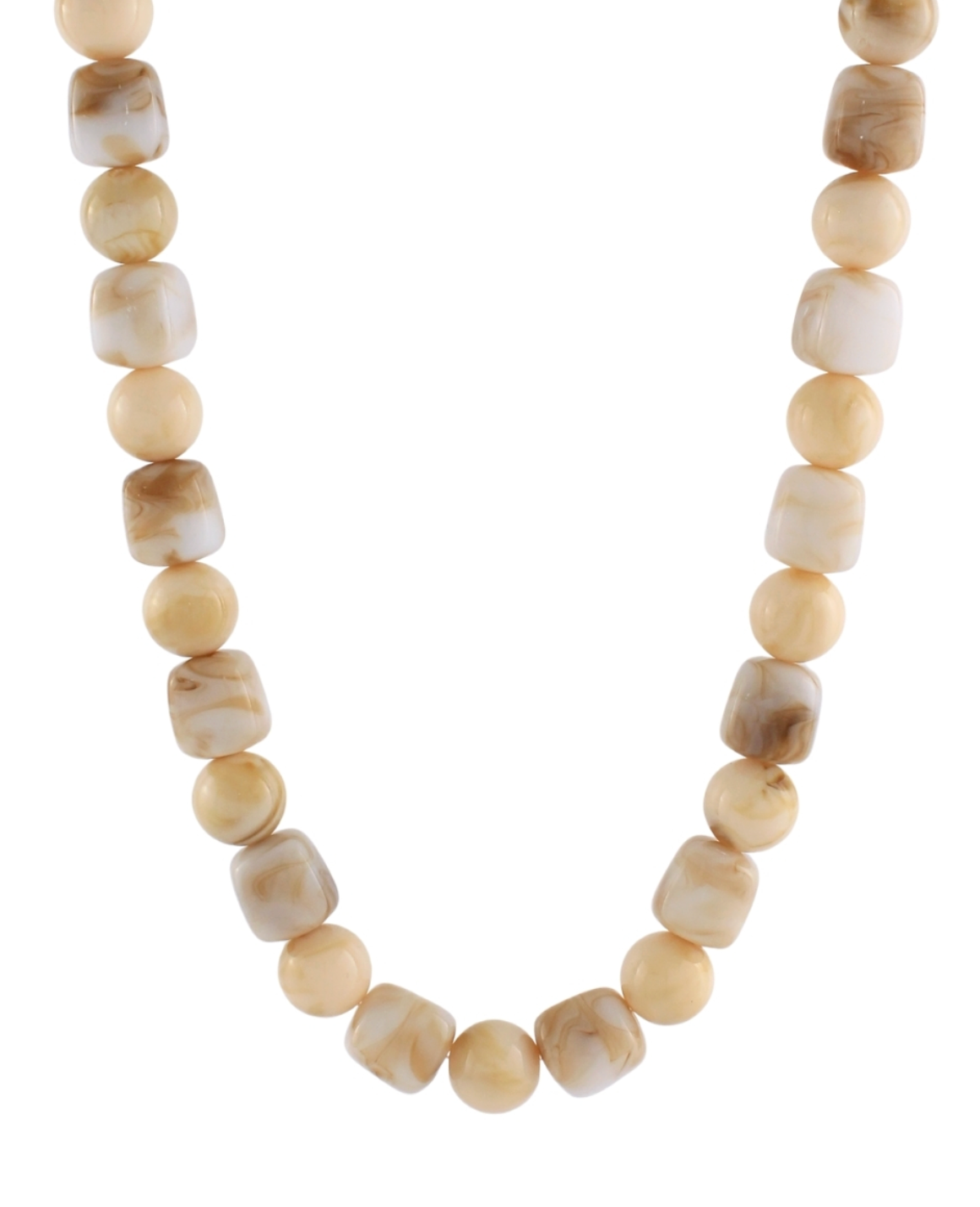 Marble Stone Cube & Ball Necklace