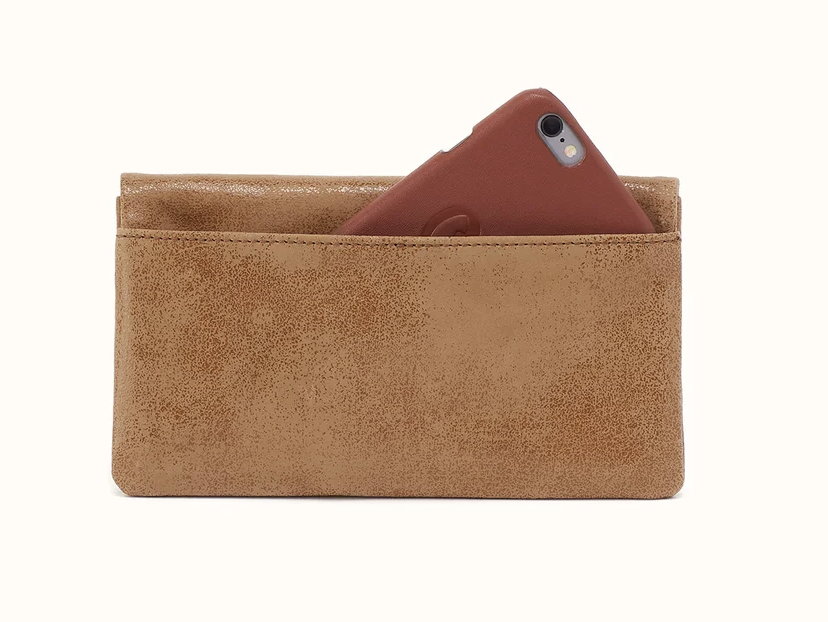 Lumen Continental Wallet in Buffed Leather Whiskey by Hobo