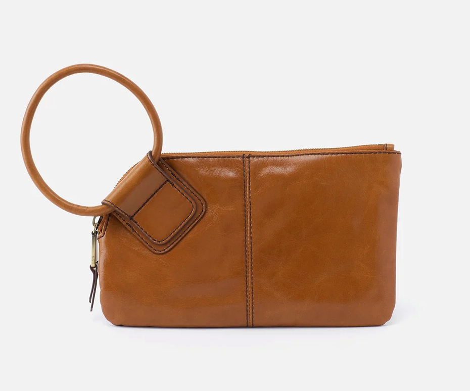 Sable Wristlet In Polished Truffle Leather by Hobo