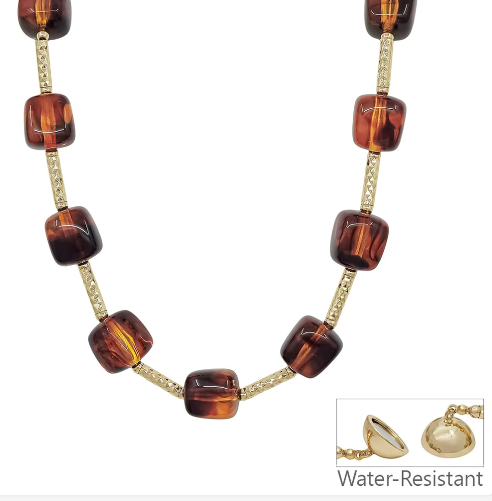 Tortoise Gold Bar Necklace