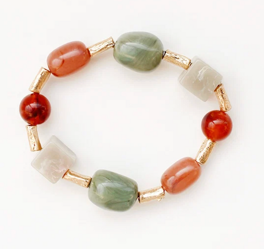 Fall Colors Gold Bar Bracelet