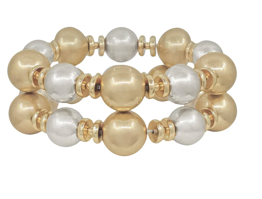 Matte Gold & Silver Bracelet Set