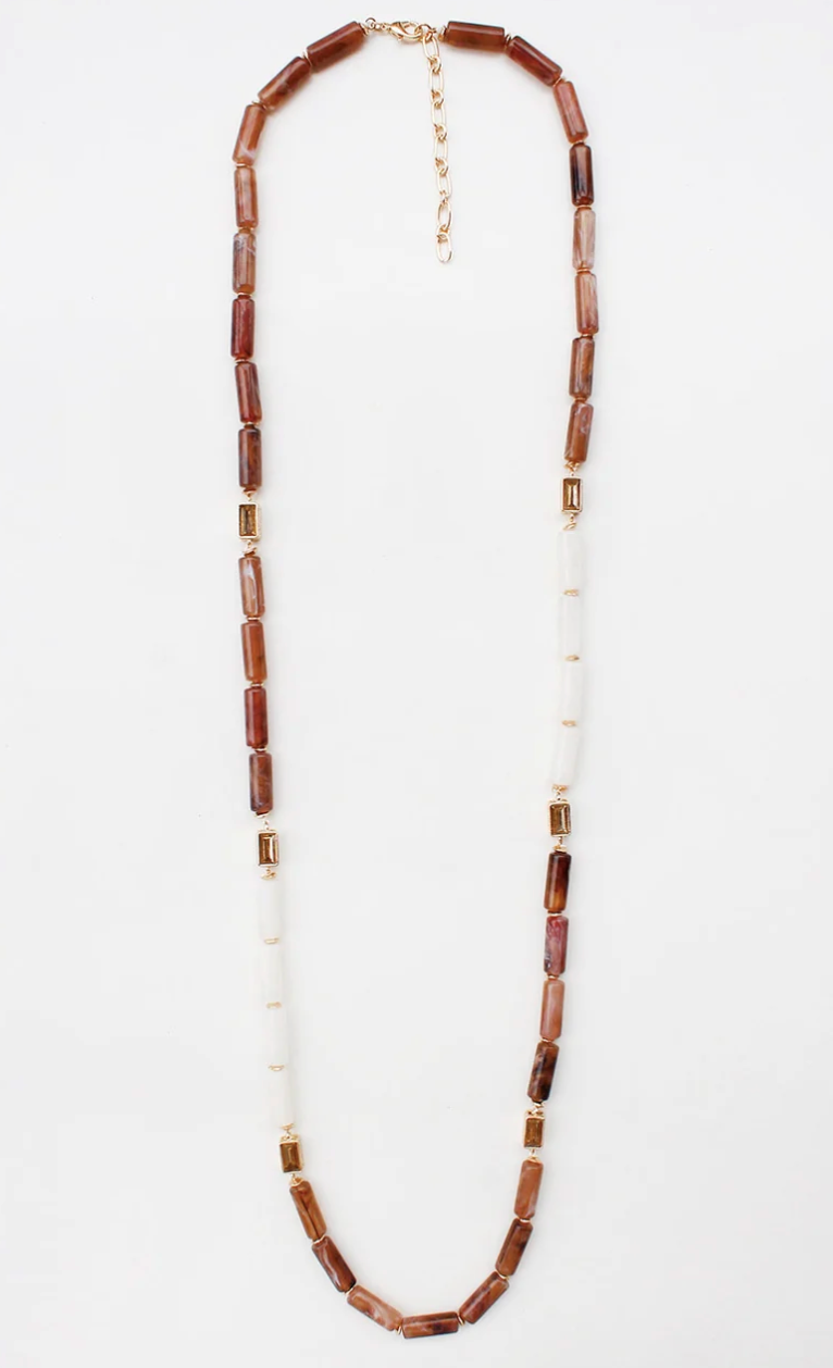 Brown Beaded Layering Necklace