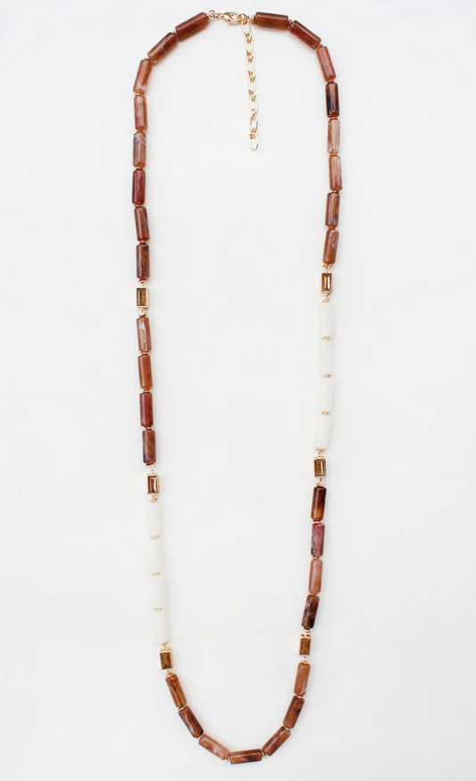 Brown Beaded Layering Necklace