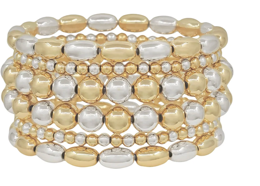 Gold & Silver Set of 6 Bracelets
