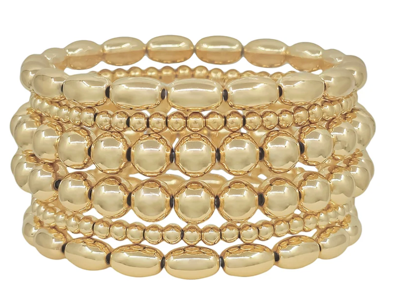 Gold Set of 6 Bracelets