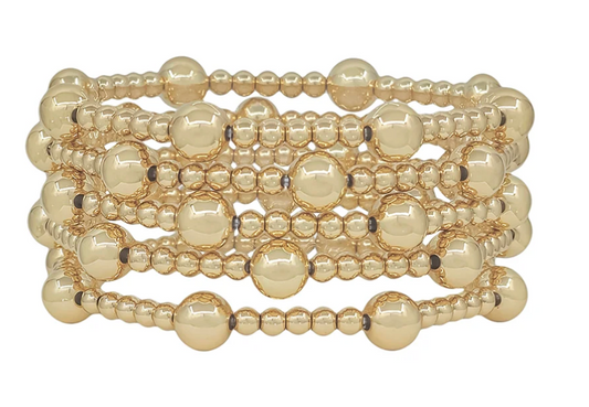 Gold Set of 5 Bracelets