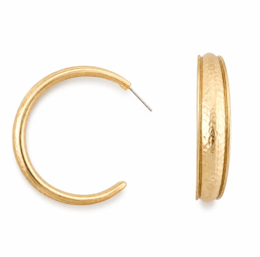 Hammered Hoop Earring