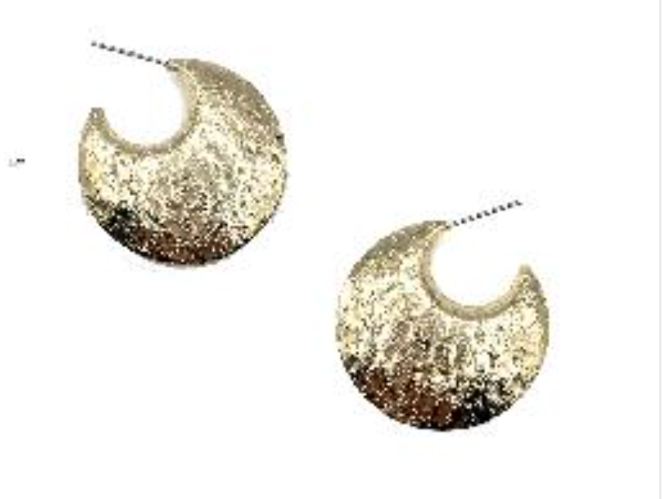 Matt Gold Hammered Hoop Earring