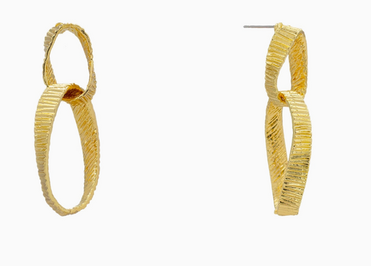 Textured Double Link Earring