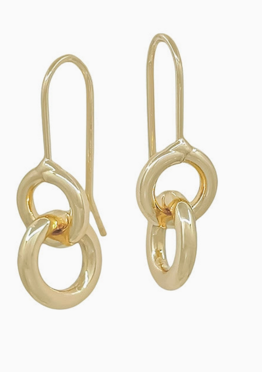 Double Metal Huggie Earrings