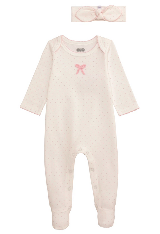 Dot Bow Sleeper & Headband Set