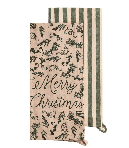White Christmas Chambray Towel Sets