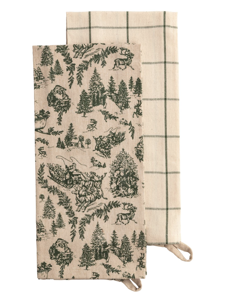 White Christmas Chambray Towel Sets