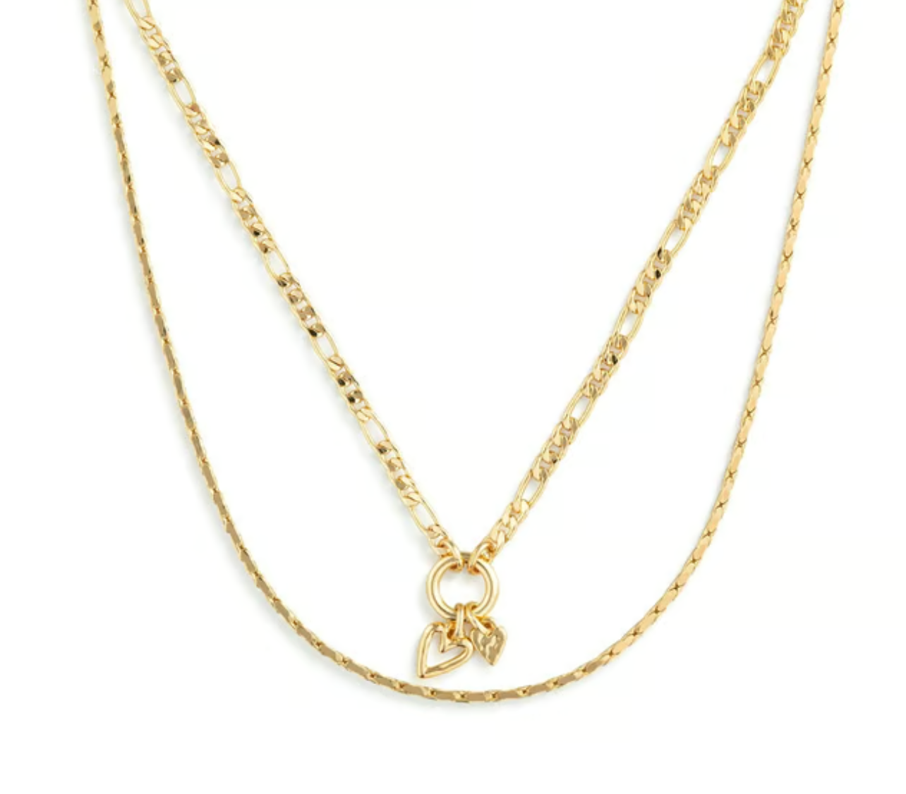 Double Heart Layered Necklace