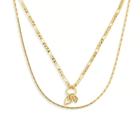 Double Heart Layered Necklace