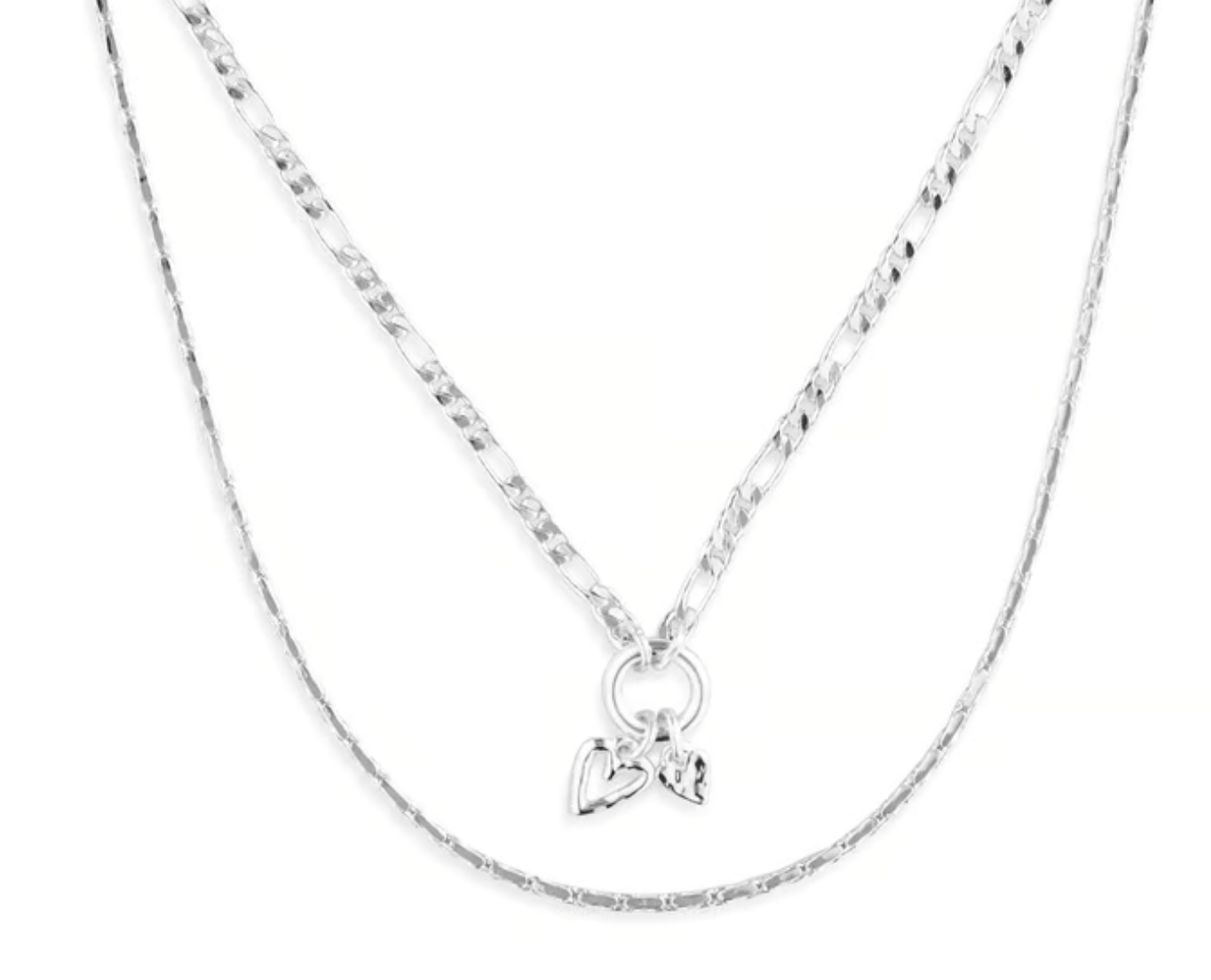 Double Heart Layered Necklace