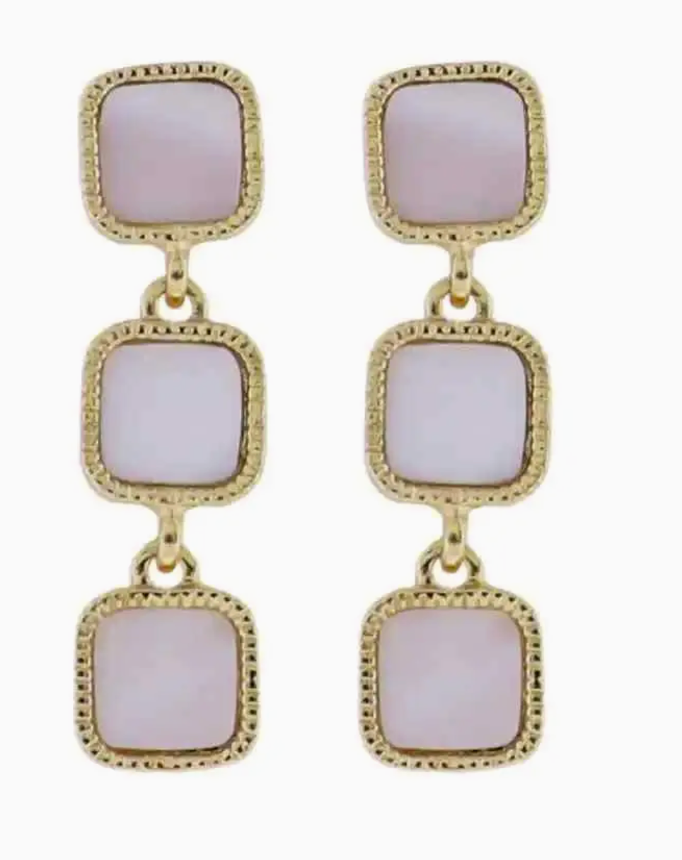 Descending Squares Dangle Earrings