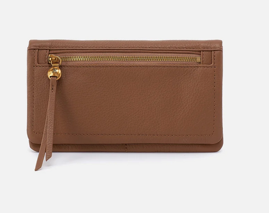 Lumen Continental Wallet in Pebbled Leather-Timber Brown by Hobo