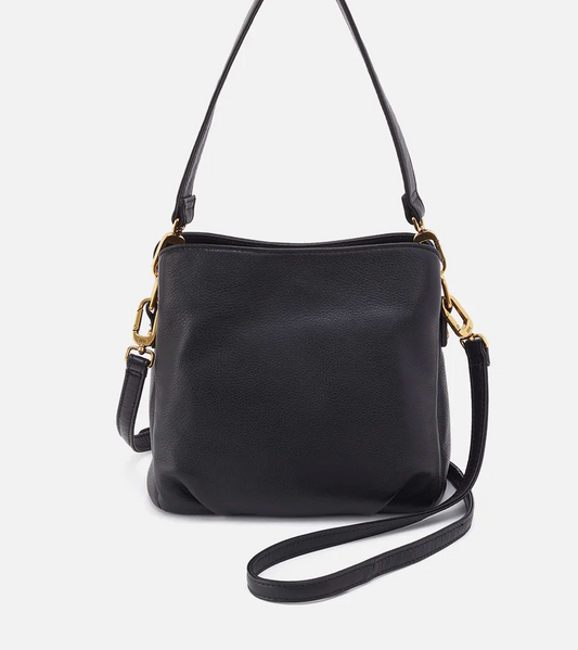 Starr Convertible Shoulder Bag in Pebbled Black by Hobo