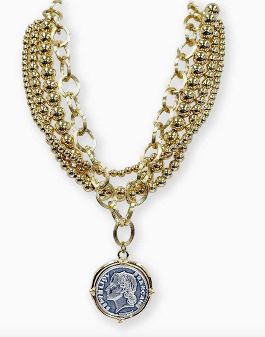 Stamped Coin Necklace